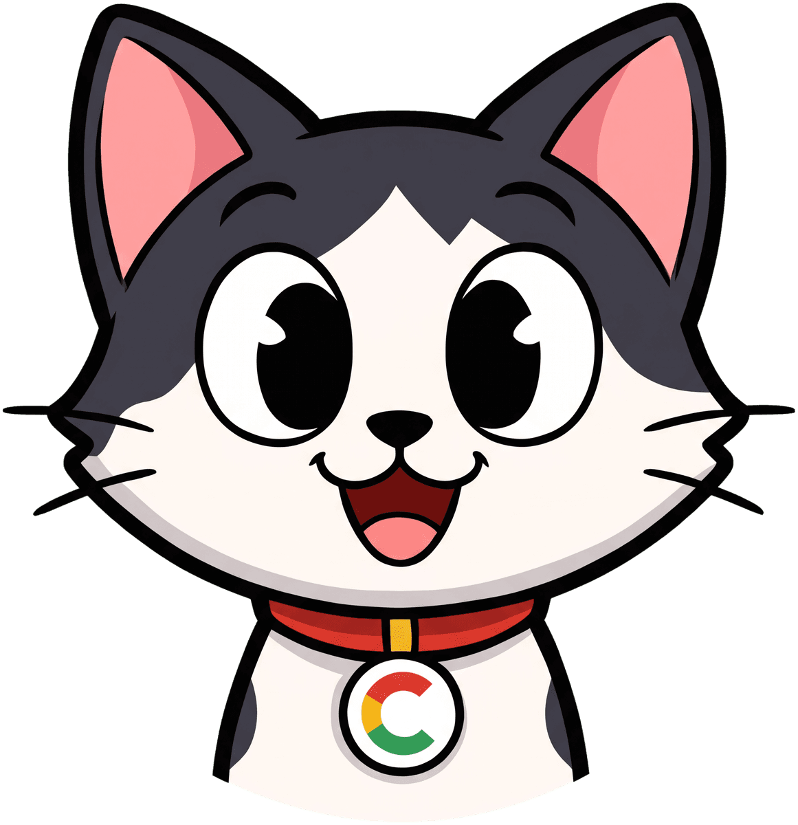 Portrait of COOGLE wearing her four-colour C collar tag